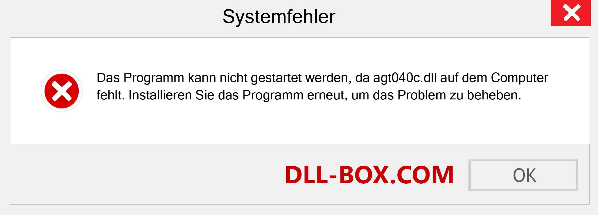 agt040c.dll-Datei fehlt?. Download für Windows 7, 8, 10 - Fix agt040c dll Missing Error unter Windows, Fotos, Bildern